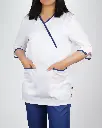 Georgia Uniforms - Cross Neck White-Navy