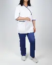 Georgia Uniforms - Cross Neck White-Navy