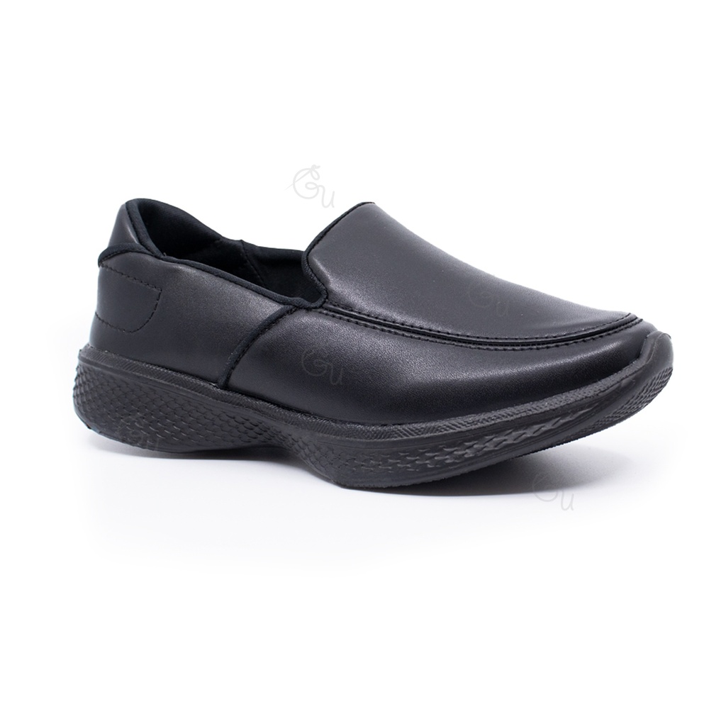 Georgia Uniforms - Black Slip On Sports Shoes Leather Finishing
