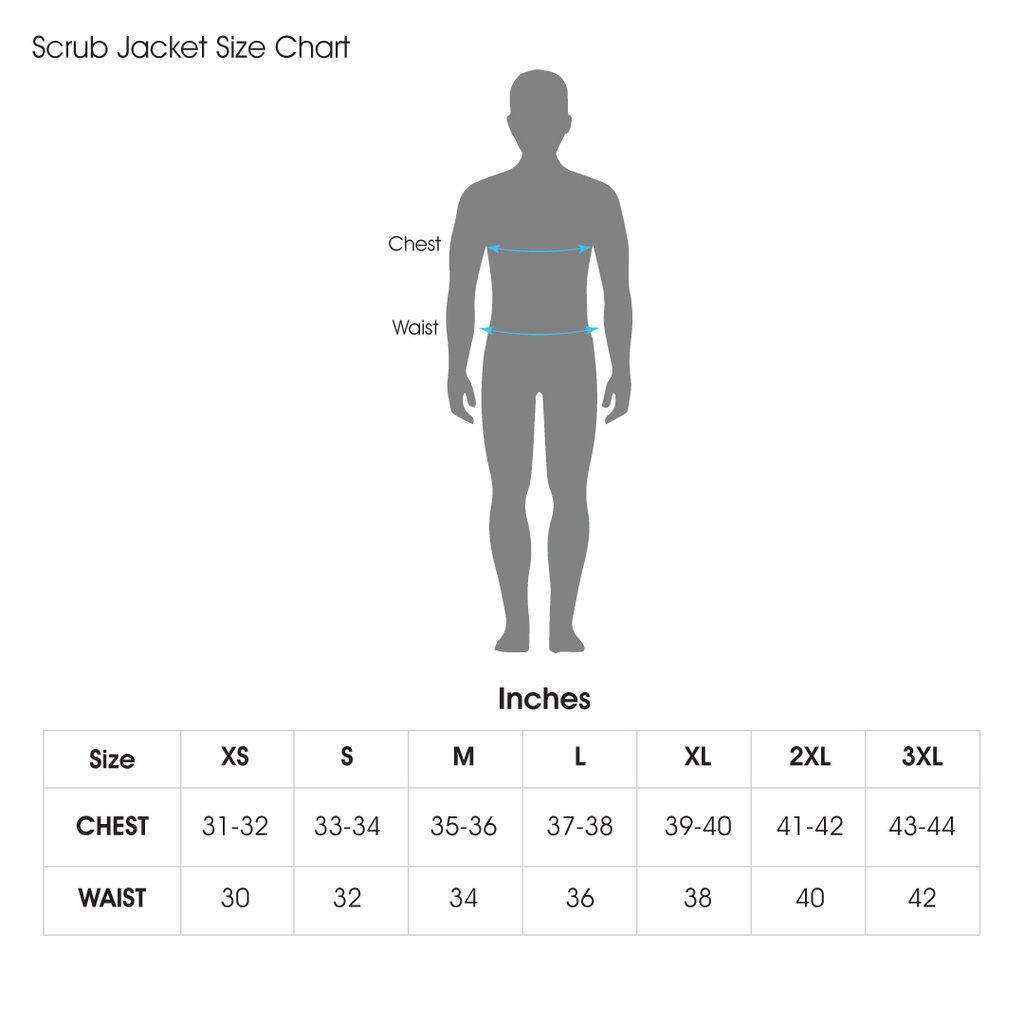 Scrub Jacket Size Chart
