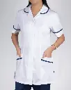 Georgia Uniforms - Round Collar White-Navy