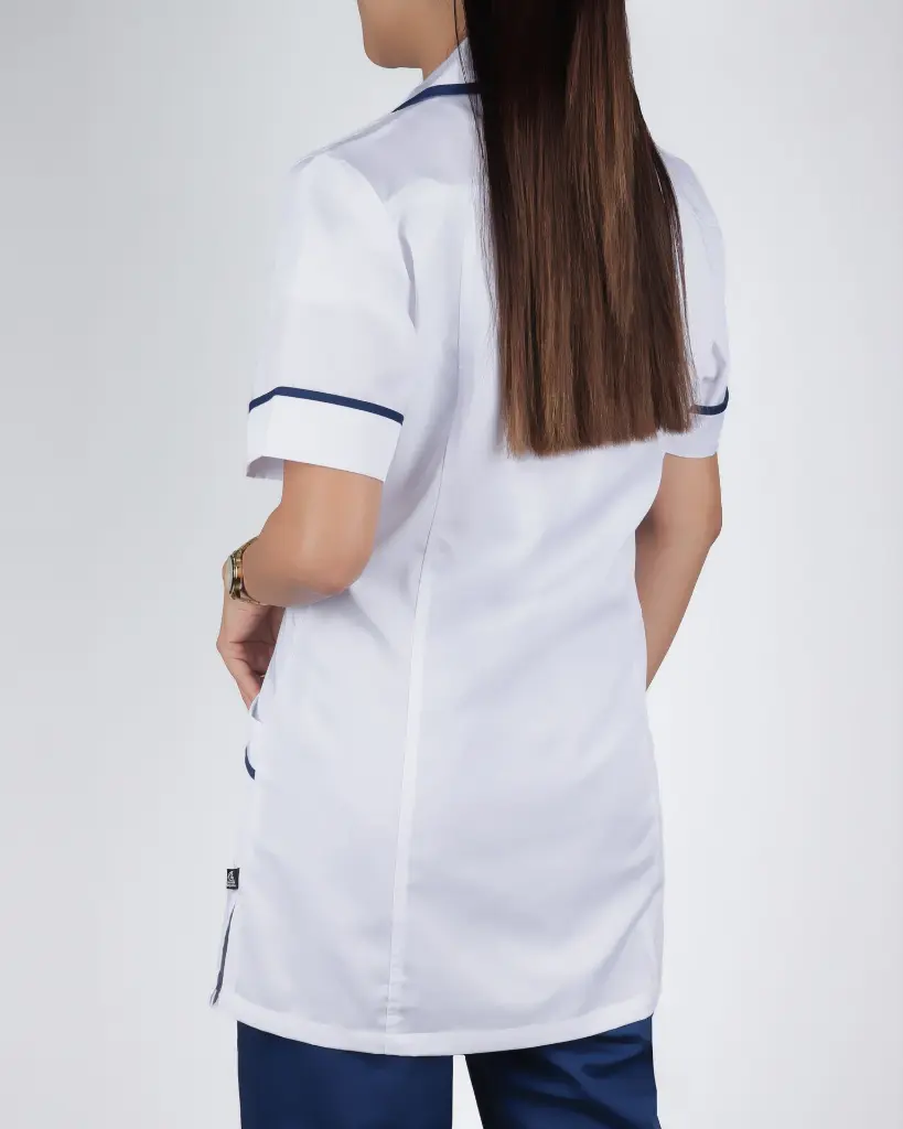 Georgia Uniforms - Round Collar White-Navy