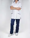 Georgia Uniforms - Round Collar White-Navy