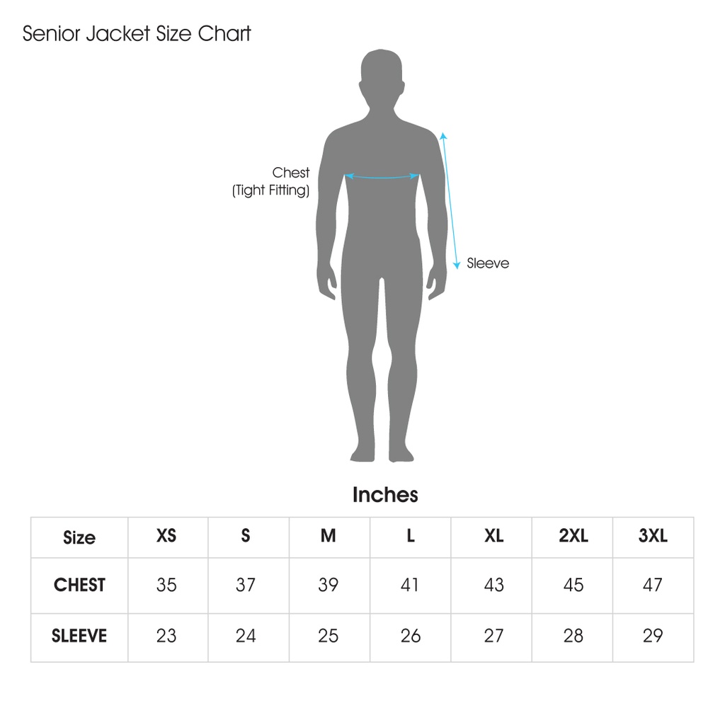 Georgia Uniforms - Senior Jacket Size Chart