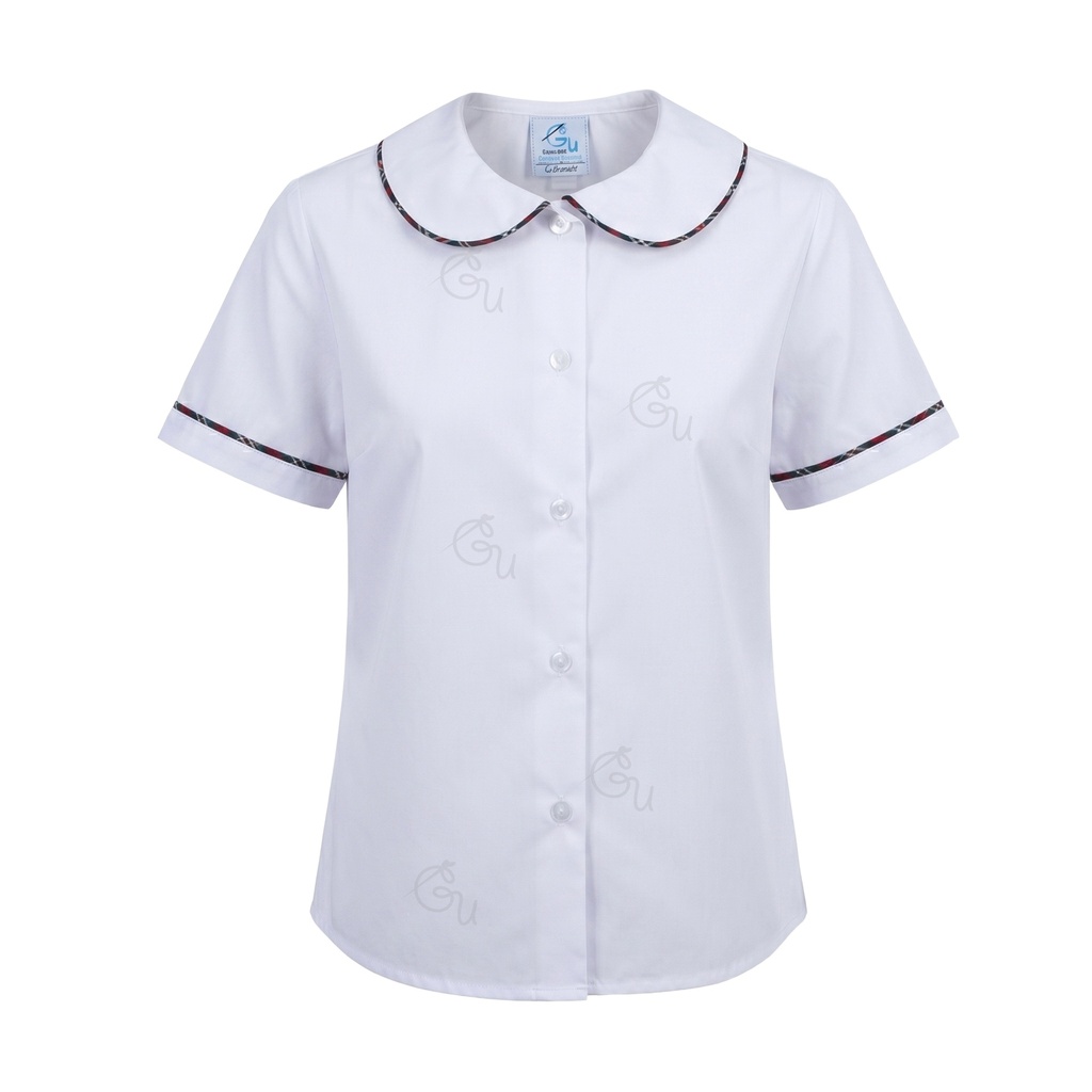 Girls Checkered Piping Collar For Grade 1 To 6