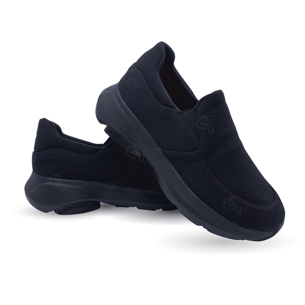 Black Slip On Sports Shoes