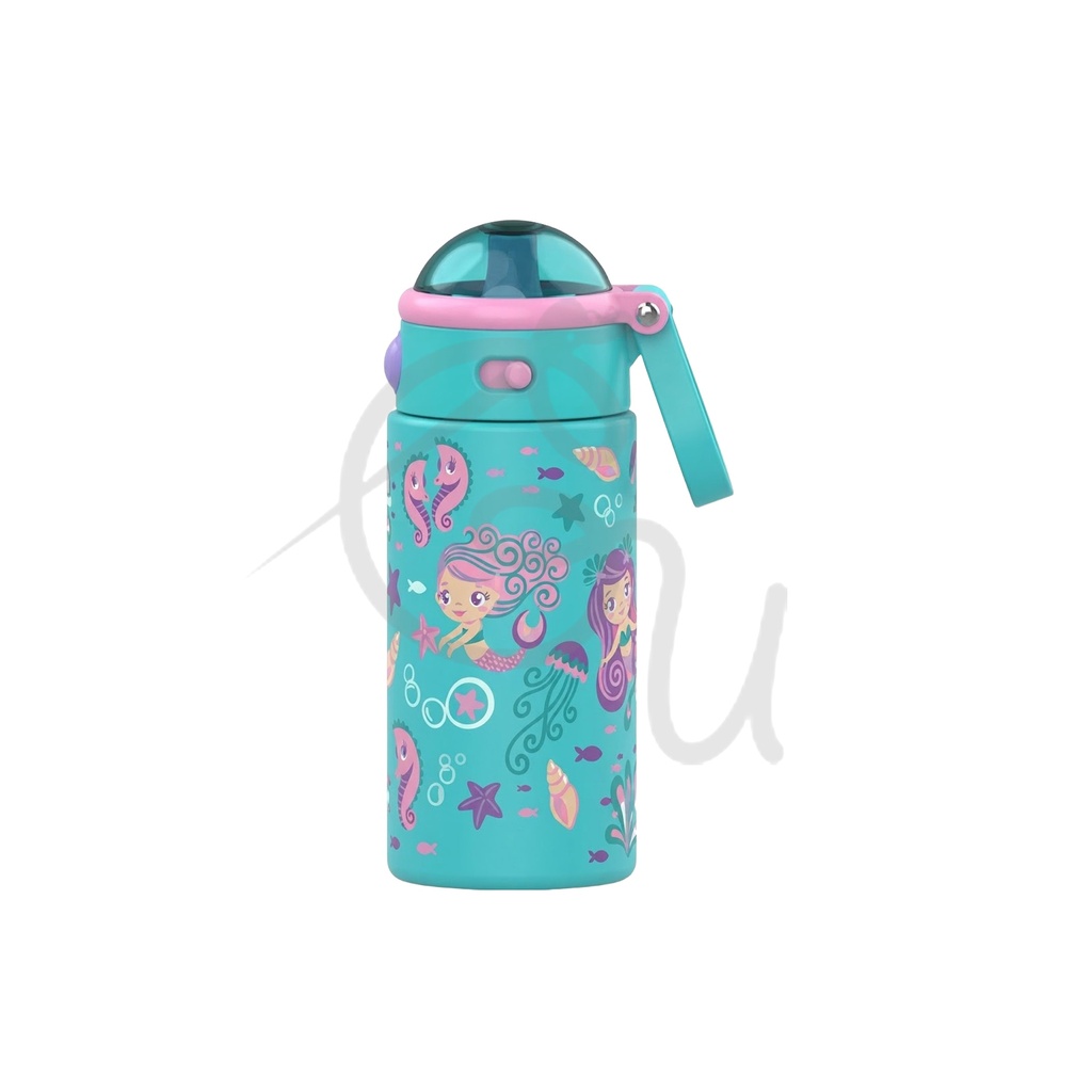 Mermaid Bottle with Straw
