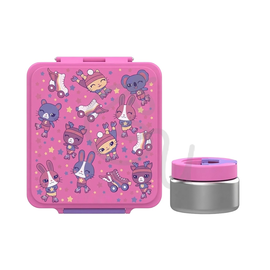 Pink Rabbits Bento Box with Container