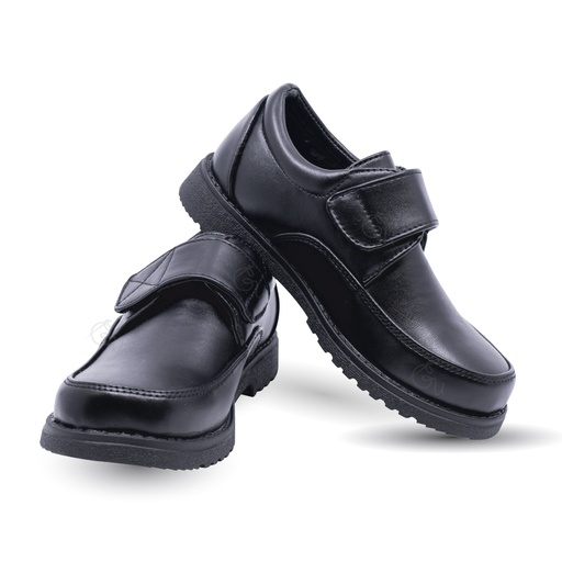 Boys Black Riptape Formal Shoes
