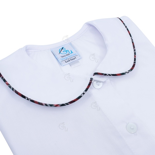 Girls Checkered Piping Collar For Grade 1 To 6