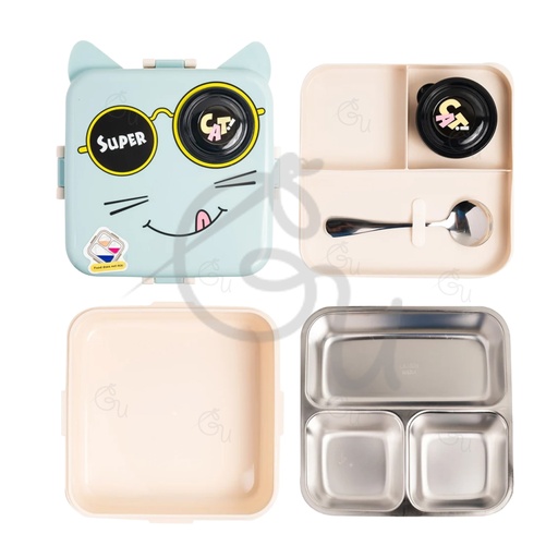 Blue Kitten Bento Box