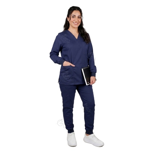 Long Sleeve Rib Cuffs Scrub